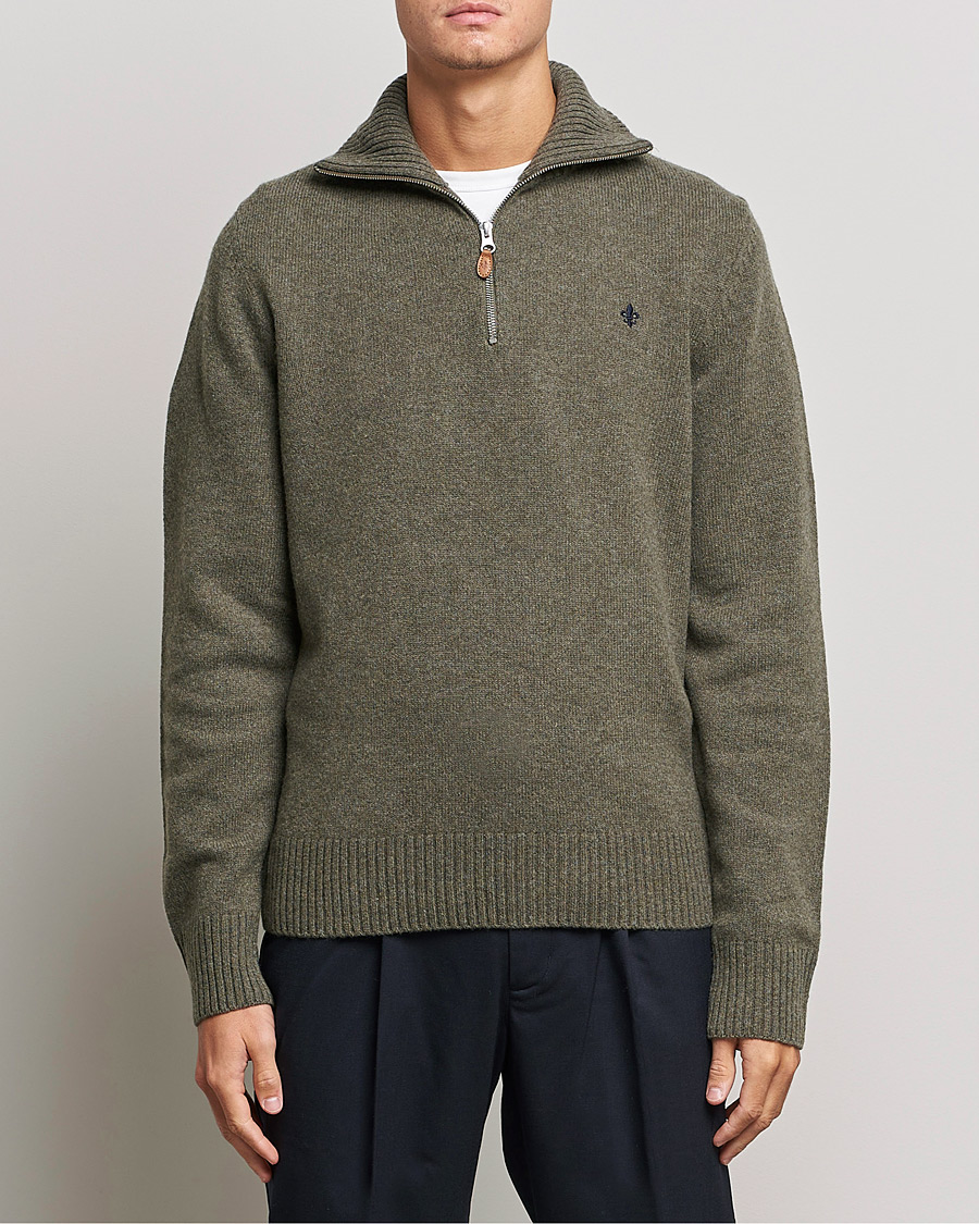 Homme | Pulls Et Tricots | Morris | Kieran Wool Half Zip Olive