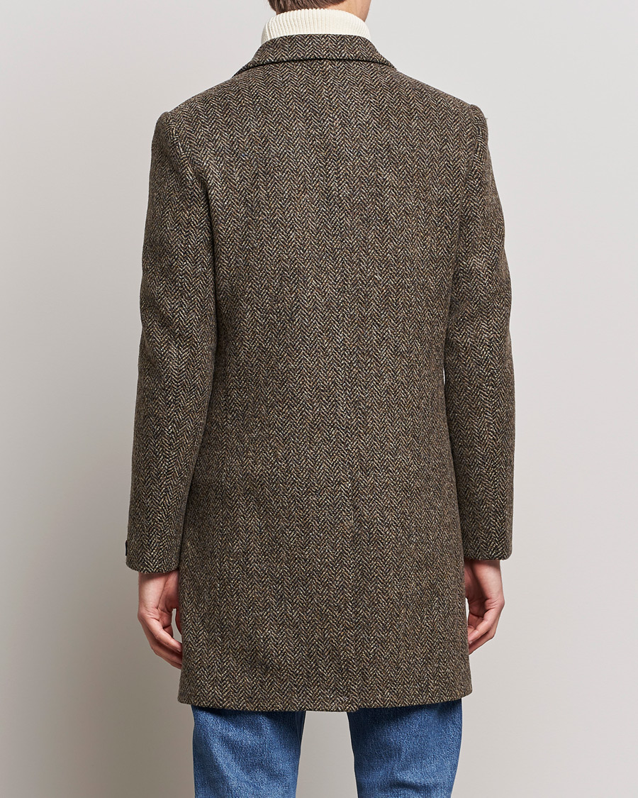 Homme | Manteaux Et Vestes | Morris | Wool Herringbone Coat Dark Brown