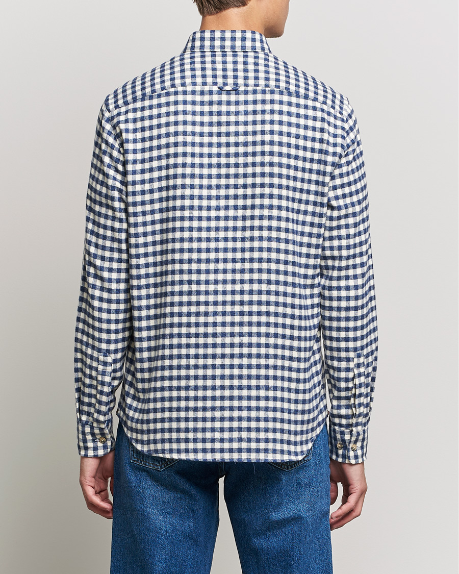 Homme | Chemises | Morris | Brushed Twill Checked Shirt Navy/White