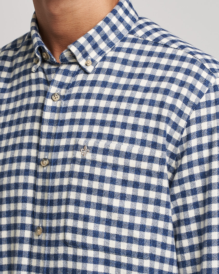 Homme | Chemises | Morris | Brushed Twill Checked Shirt Navy/White