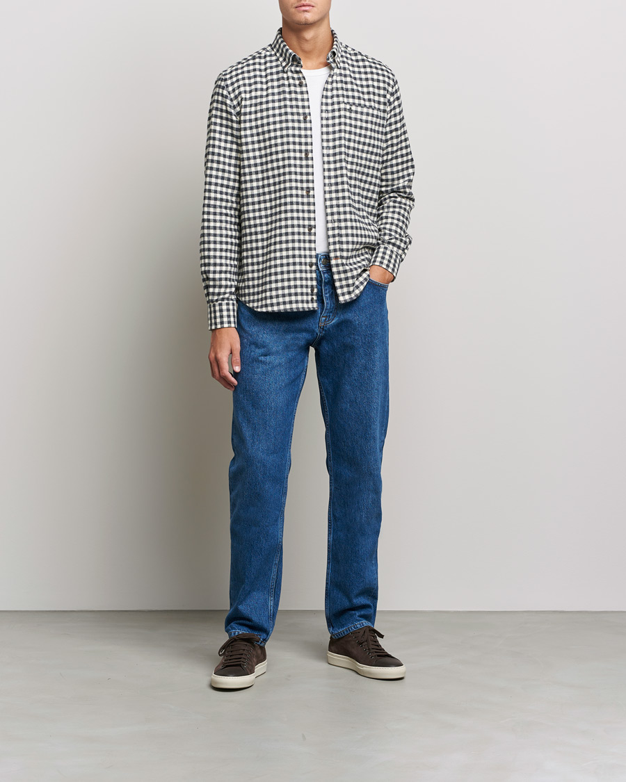 Homme | Chemises | Morris | Brushed Twill Checked Shirt Grey/White
