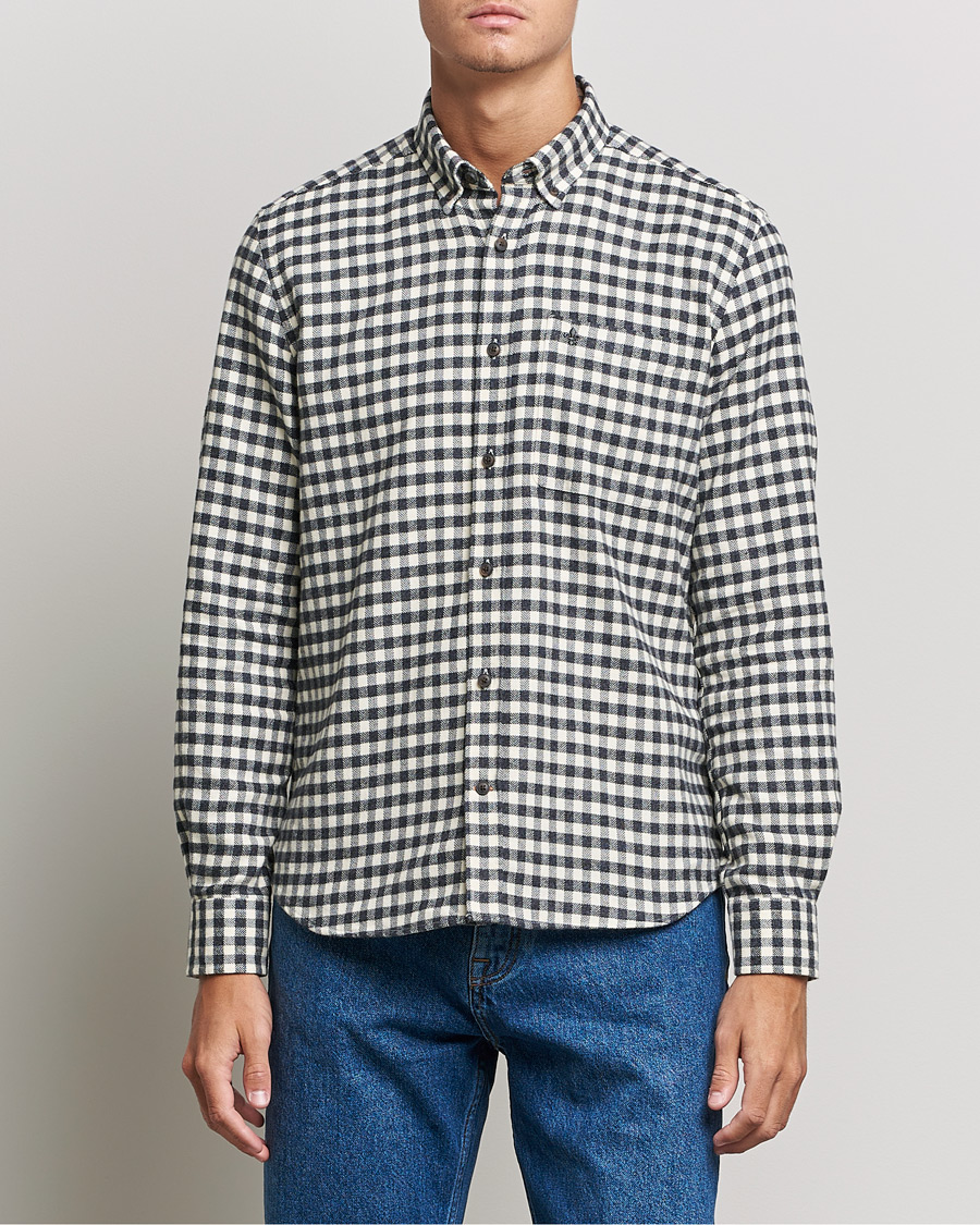 Homme | Chemises | Morris | Brushed Twill Checked Shirt Grey/White