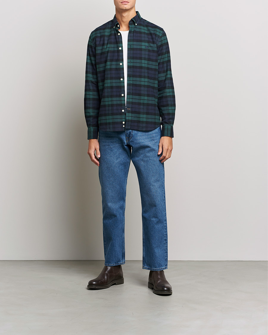 Homme | Chemises | Morris | Brushed Flannel Checked Shirt Blackwatch