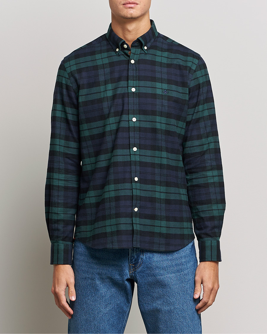Homme | Chemises | Morris | Brushed Flannel Checked Shirt Blackwatch