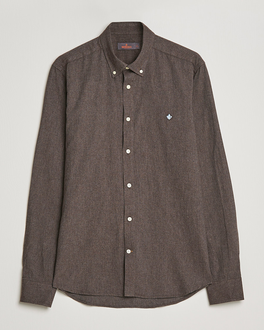Homme | Chemises | Morris | Watts Flannel Button Down Shirt Dark Brown