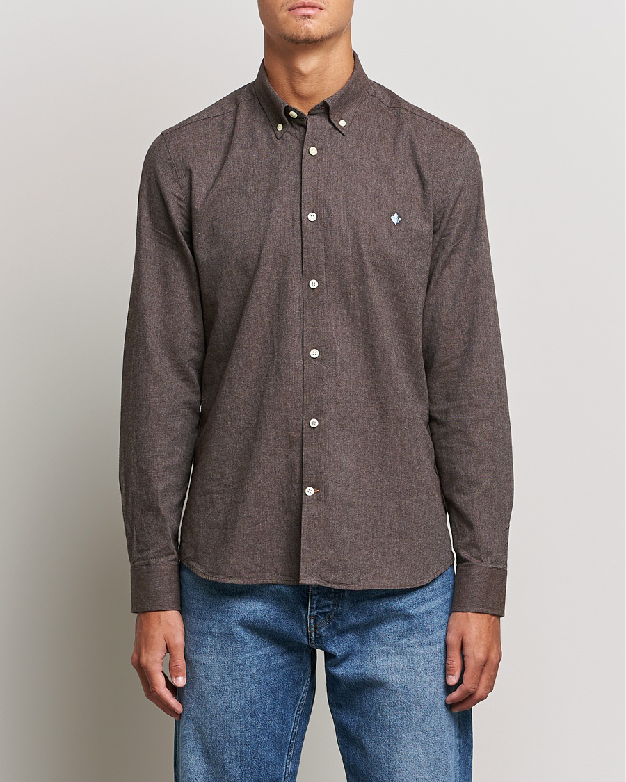 Homme | Chemises | Morris | Watts Flannel Button Down Shirt Dark Brown