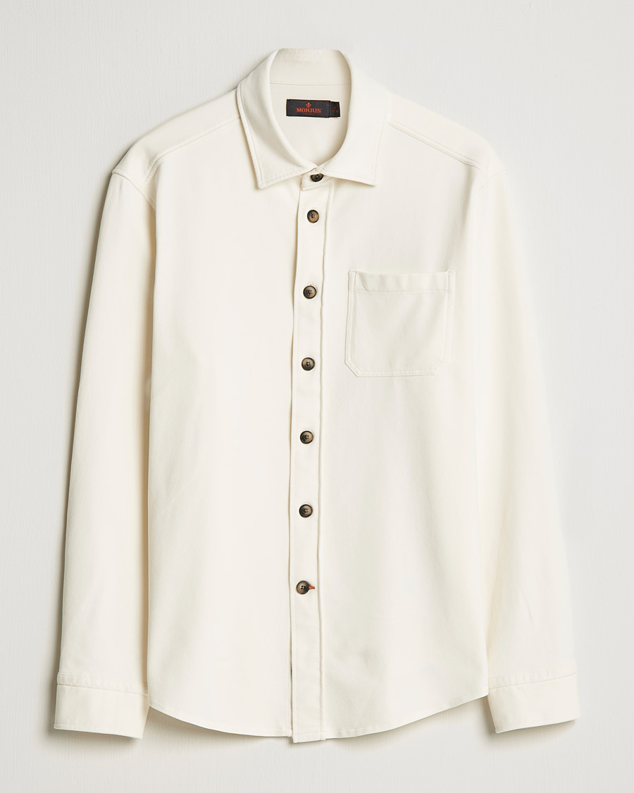 Homme | Chemises | Morris | Cotton Jersey Overshirt Off White