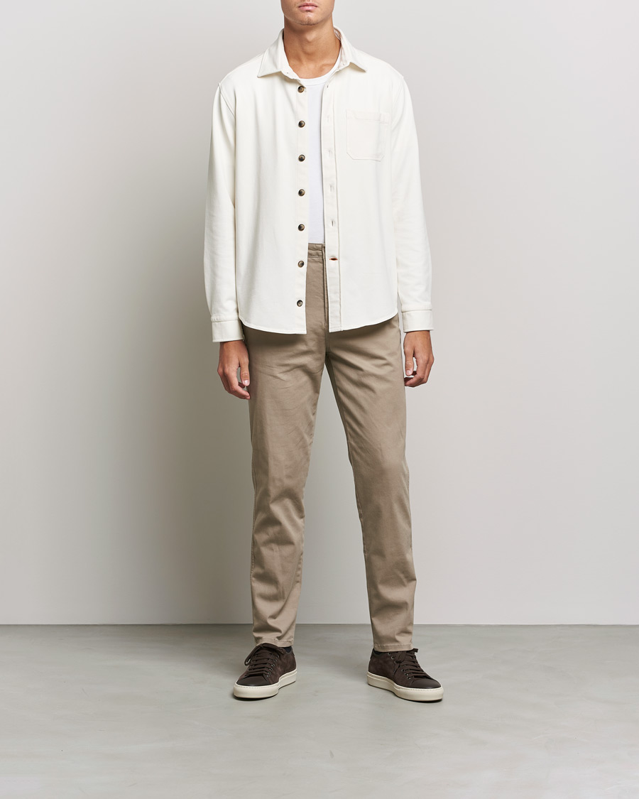 Homme | Chemises | Morris | Cotton Jersey Overshirt Off White