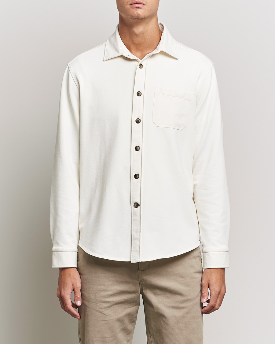 Homme | Chemises | Morris | Cotton Jersey Overshirt Off White