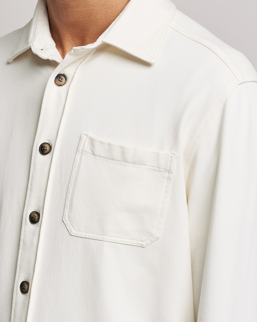 Homme | Chemises | Morris | Cotton Jersey Overshirt Off White
