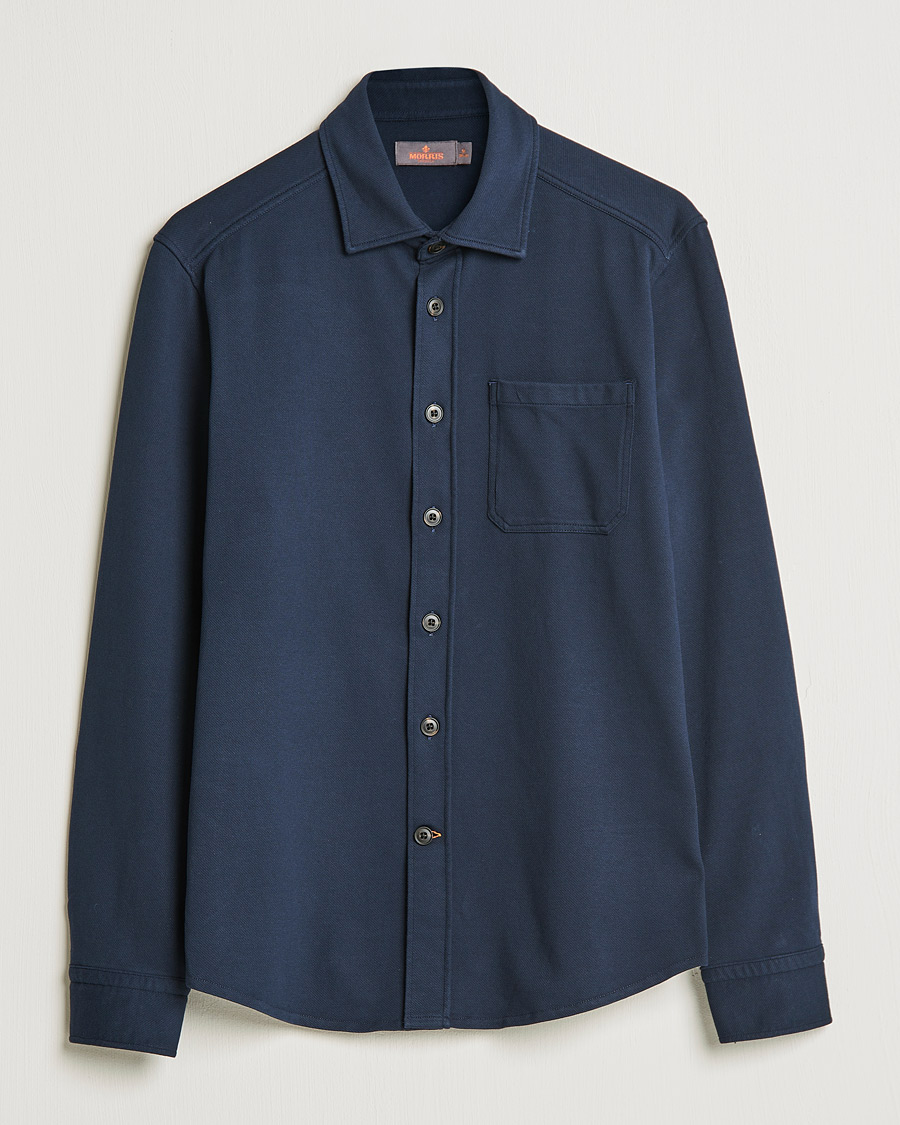 Homme | Chemises | Morris | Cotton Jersey Overshirt Navy