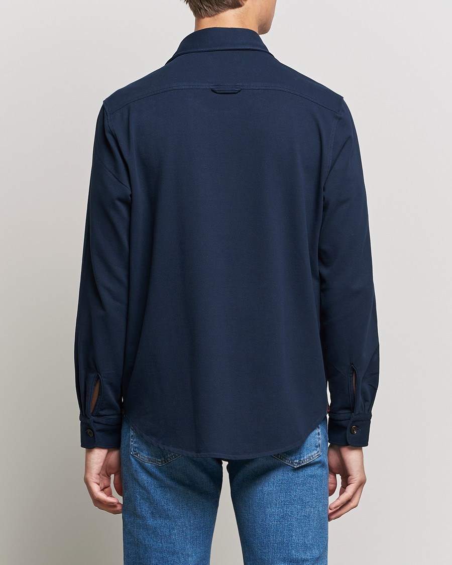 Homme | Chemises | Morris | Cotton Jersey Overshirt Navy