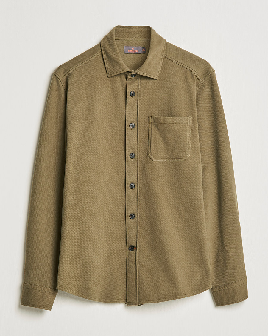 Homme | Chemises | Morris | Cotton Jersey Overshirt Olive