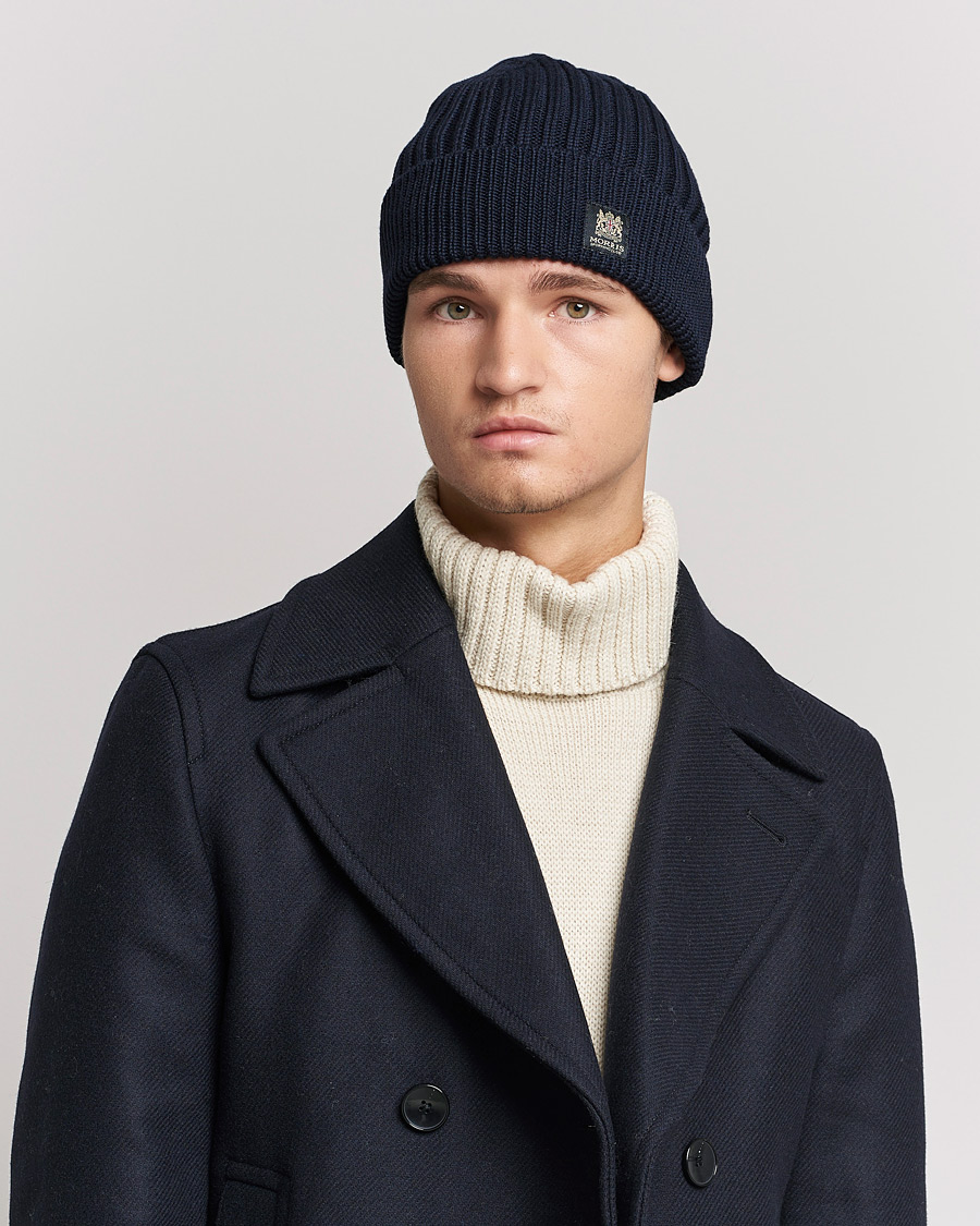 Homme | Morris Travor Merino Beanie Navy | Morris | Travor Merino Beanie Navy
