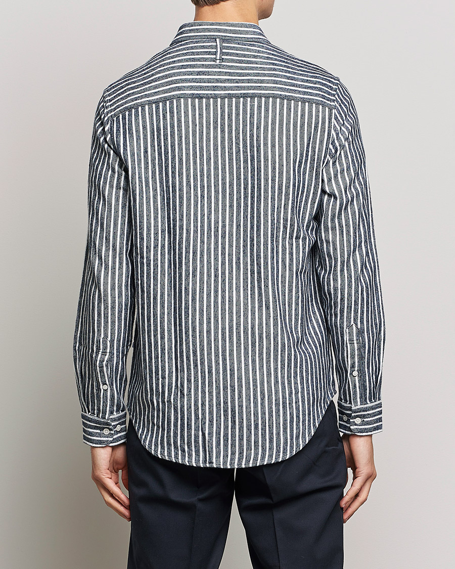 Homme | Chemises | NN07 | Arne Flannel Striped Shirt Blue/White