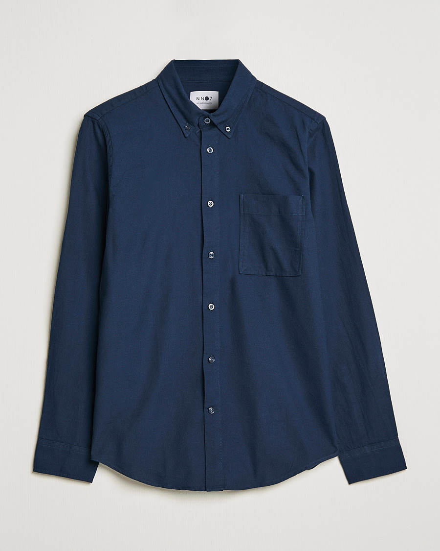 Homme | Chemises | NN07 | Arne Brushed Flannel Shirt Navy Blue