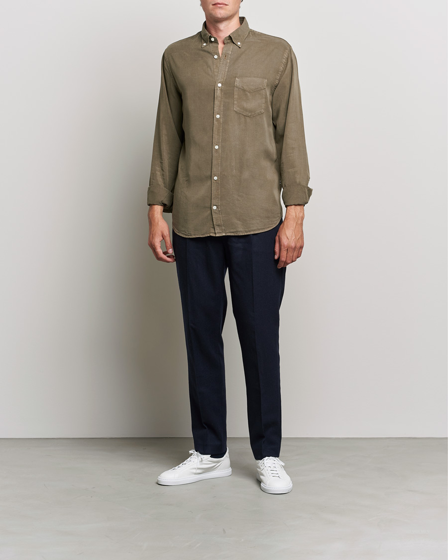 Homme | Chemises | NN07 | Levon Tencel Shirt Dark Clay