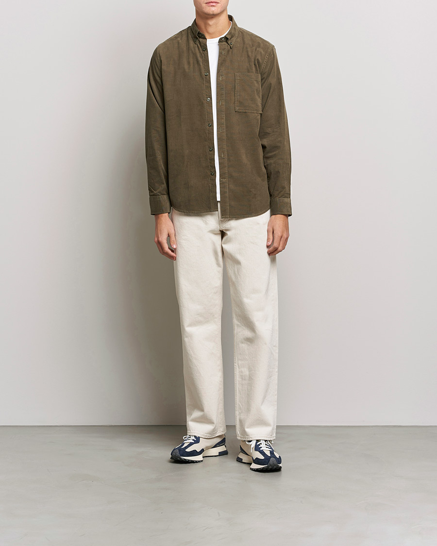 Homme | Chemises | NN07 | Arne Corduroy Shirt Dark Clay
