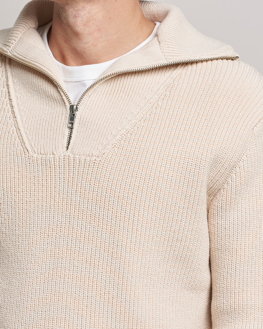 Homme | Pulls Et Tricots | NN07 | Roman Merino Heavy Knitted Half Zip Off White