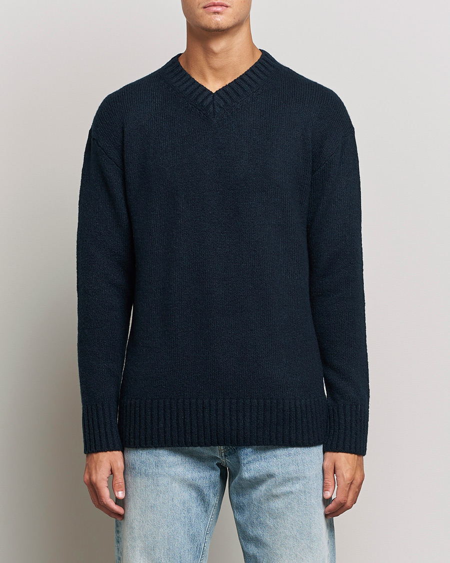Homme | Pulls Et Tricots | NN07 | Grayson Knitted V-Neck Sweater Navy