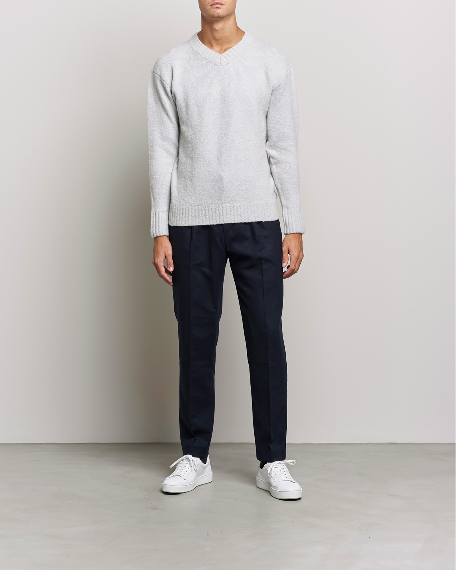 Homme | Pulls Et Tricots | NN07 | Grayson Knitted V-Neck Sweater Light Grey