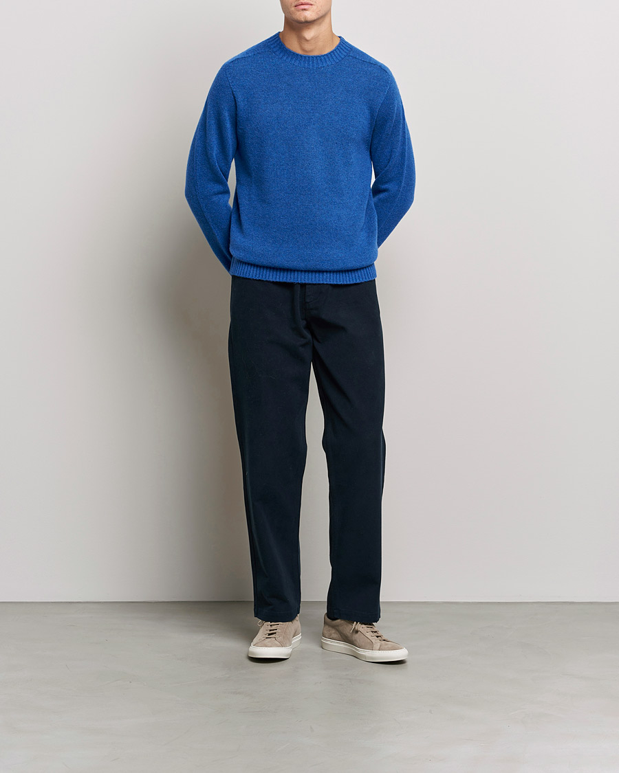 Homme | Pulls Et Tricots | NN07 | Nathan Brushed Wool Knitted Sweater Cobolt Blue