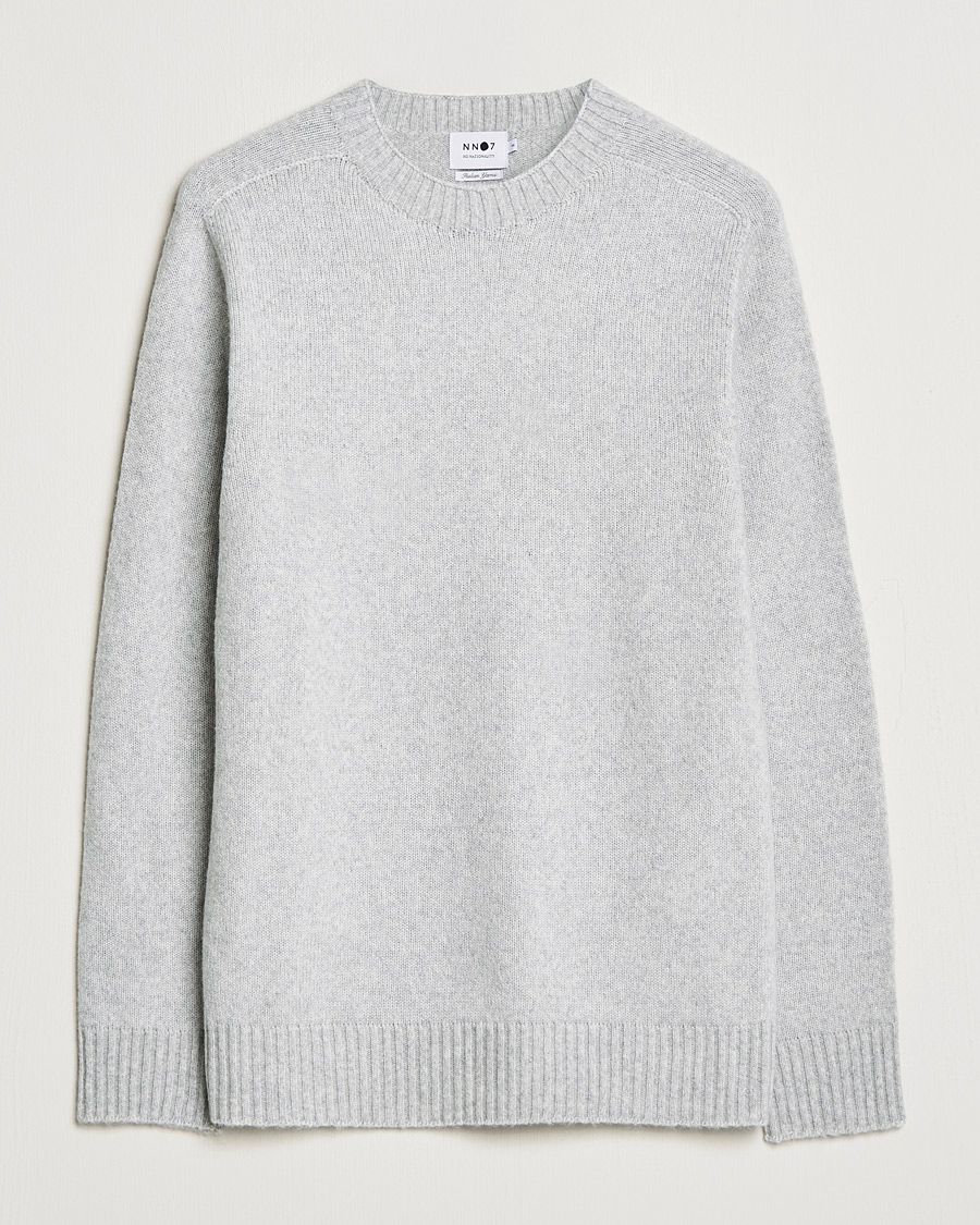 Homme | Pulls Et Tricots | NN07 | Nathan Brushed Wool Knitted Sweater Light Grey Mel