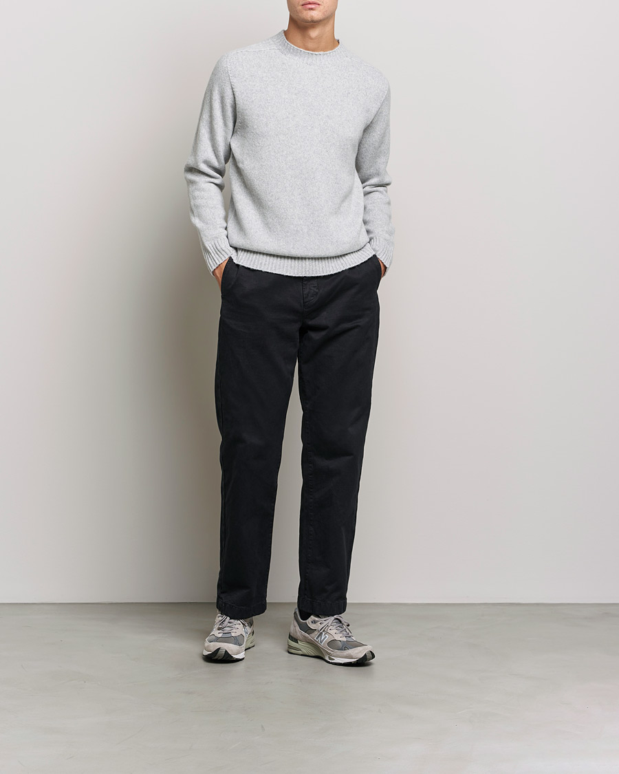 Homme | Pulls Et Tricots | NN07 | Nathan Brushed Wool Knitted Sweater Light Grey Mel