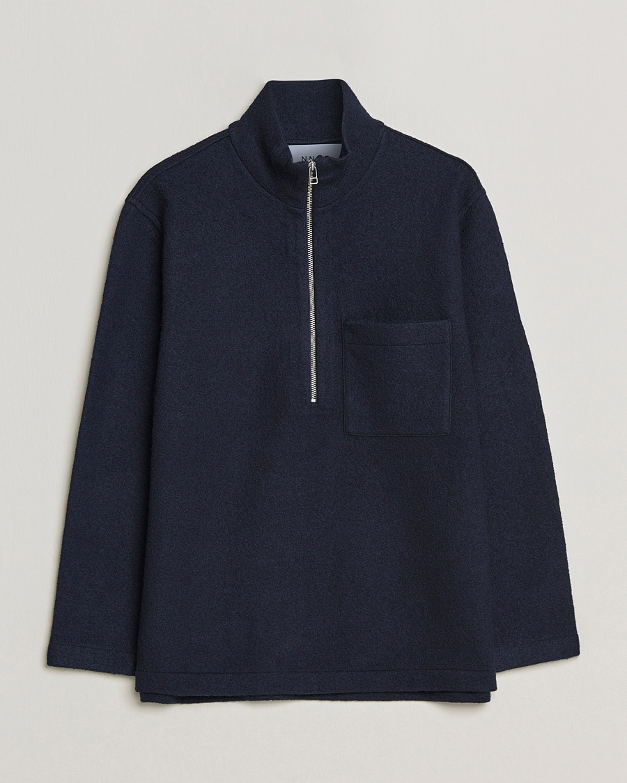 Homme | Pulls Et Tricots | NN07 | Anders Boiled Wool Half Zip Navy