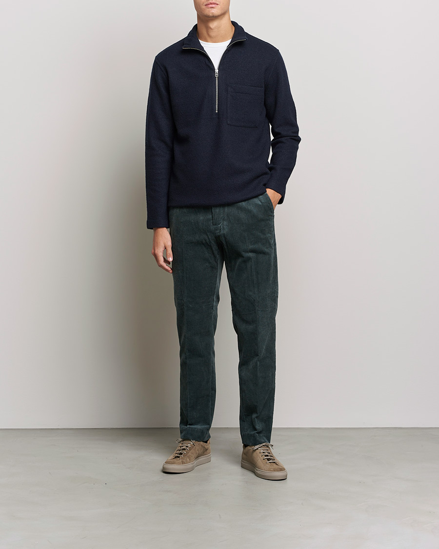 Homme | Pulls Et Tricots | NN07 | Anders Boiled Wool Half Zip Navy