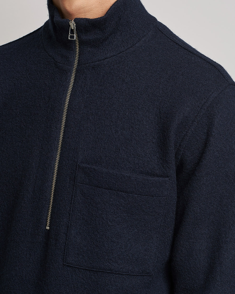 Homme | Pulls Et Tricots | NN07 | Anders Boiled Wool Half Zip Navy