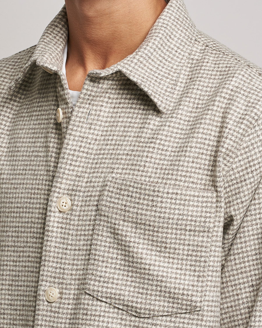 Homme | Chemises | NN07 | Peter Houndstooth Overshirt Grey Check