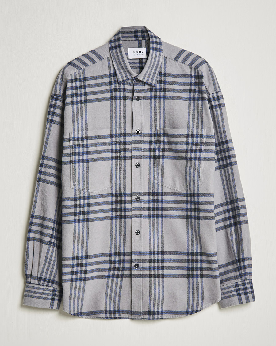 Homme | Chemises | NN07 | Deon Checked Shirt Grey/Blue