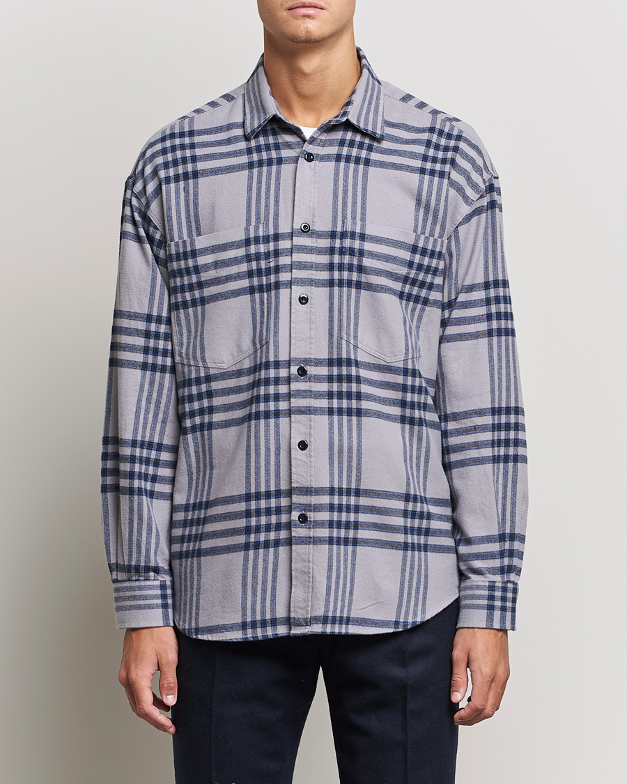 Homme | Chemises | NN07 | Deon Checked Shirt Grey/Blue