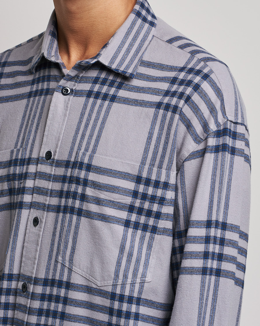 Homme | Chemises | NN07 | Deon Checked Shirt Grey/Blue