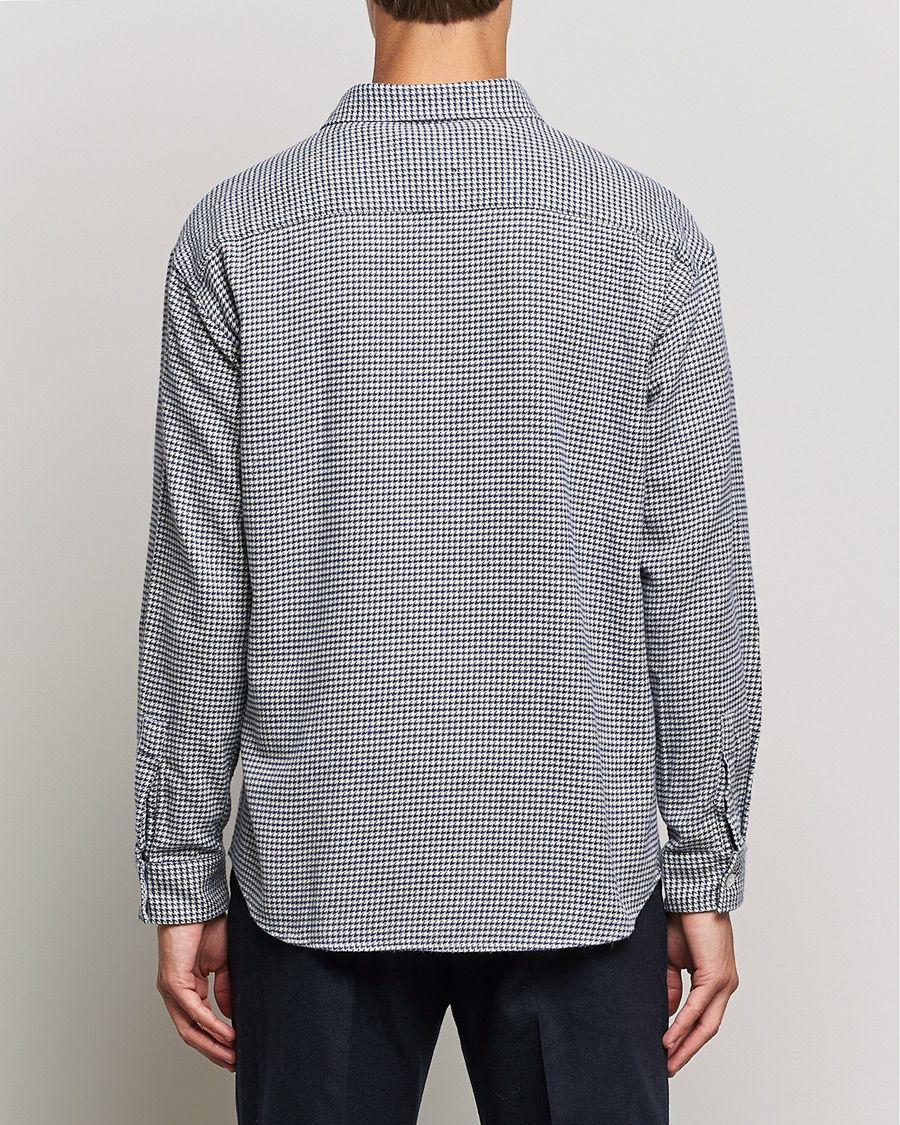 Homme | Chemises | NN07 | Deon Houndstooth Shirt Blue/White