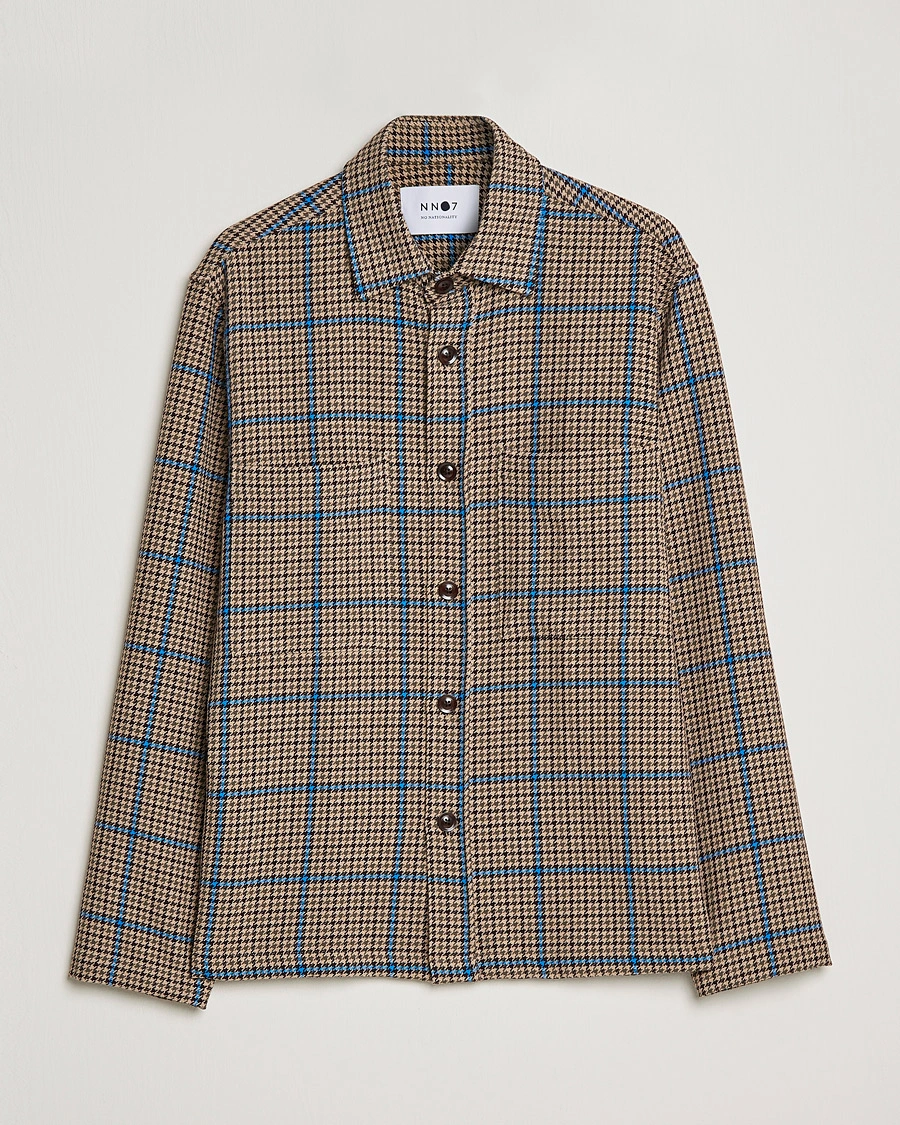 Homme | Chemises | NN07 | Frode Checked Overshirt Brown/Cobolt Blue