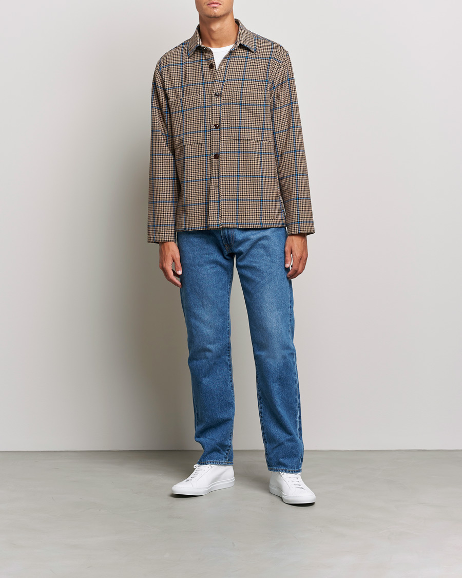 Homme | Chemises | NN07 | Frode Checked Overshirt Brown/Cobolt Blue