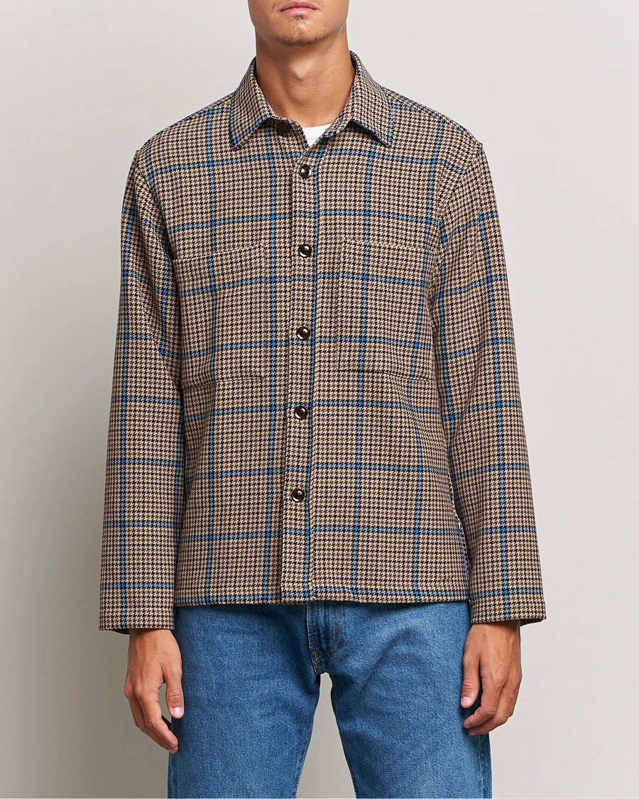 Homme | Chemises | NN07 | Frode Checked Overshirt Brown/Cobolt Blue