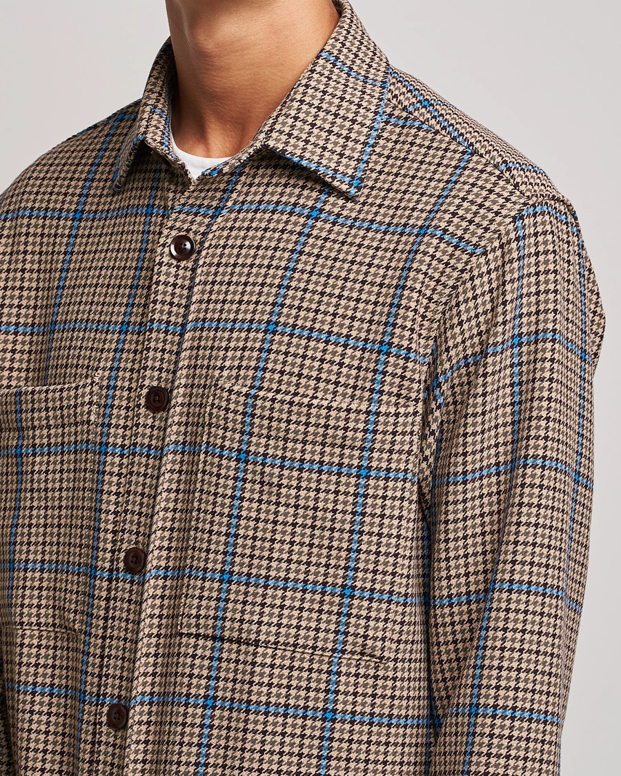 Homme | Chemises | NN07 | Frode Checked Overshirt Brown/Cobolt Blue