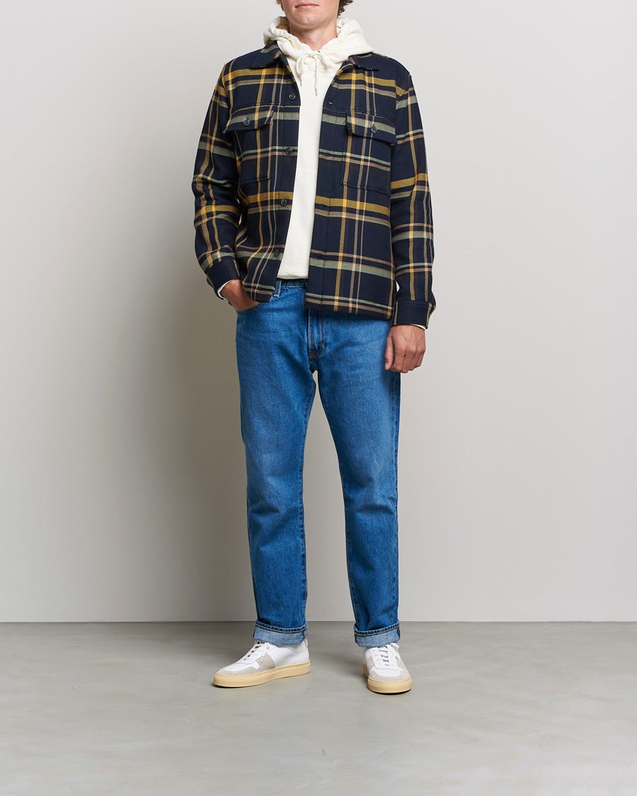 Homme | Chemises | NN07 | Wilas Checked Overshirt Navy/Yellow