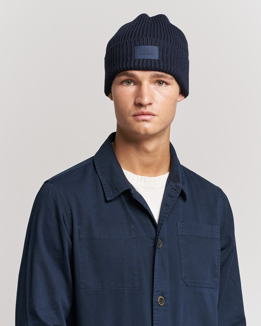 Homme | NN07 Bob Logo Beanie Navy | NN07 | Bob Logo Beanie Navy