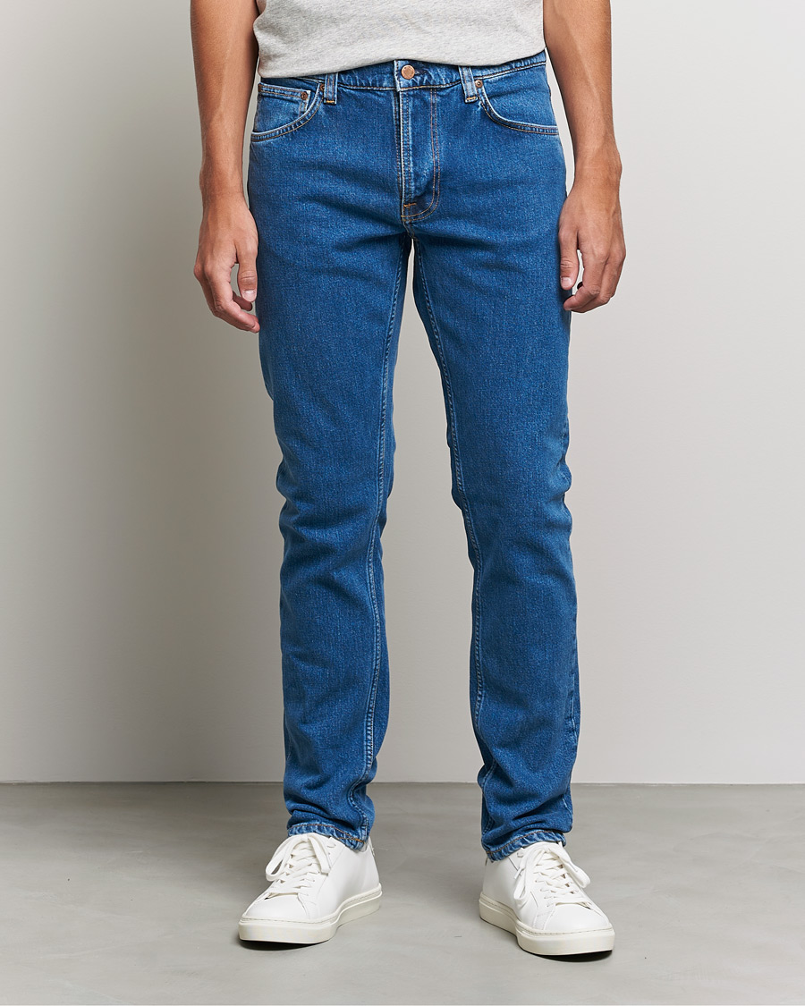 Homme | Jeans | Nudie Jeans | Lean Dean Organic Jeans Plain Stone Blue