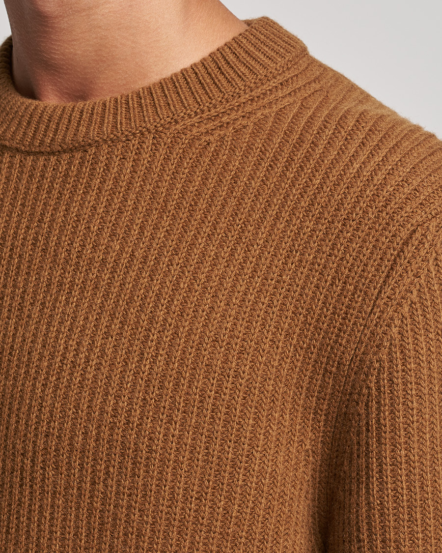 Homme | Pulls Et Tricots | Nudie Jeans | August Wool Rib Knitted Sweater Oak