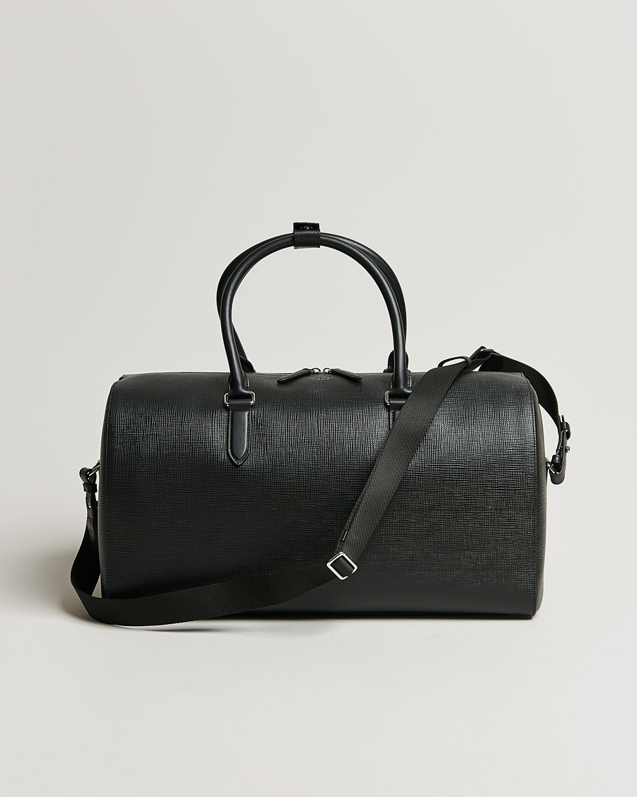 Homme | Smythson Panama Leather Weekendbag Black | Smythson | Panama Leather Weekendbag Black