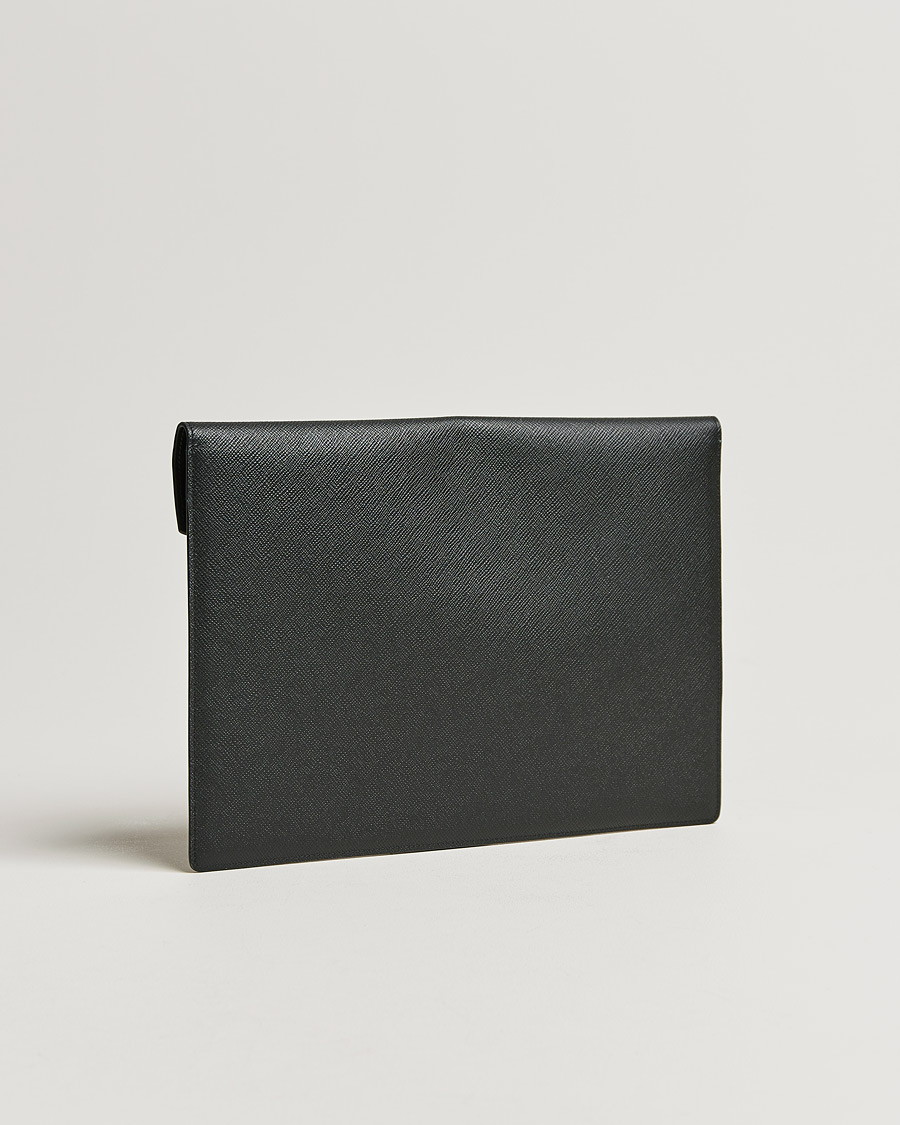 Homme |  | Smythson | Panama Leather Large Envelope Portfolio Black