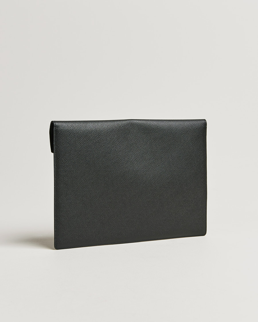 Homme | Smythson Panama Leather Large Envelope Portfolio Black | Smythson | Panama Leather Large Envelope Portfolio Black