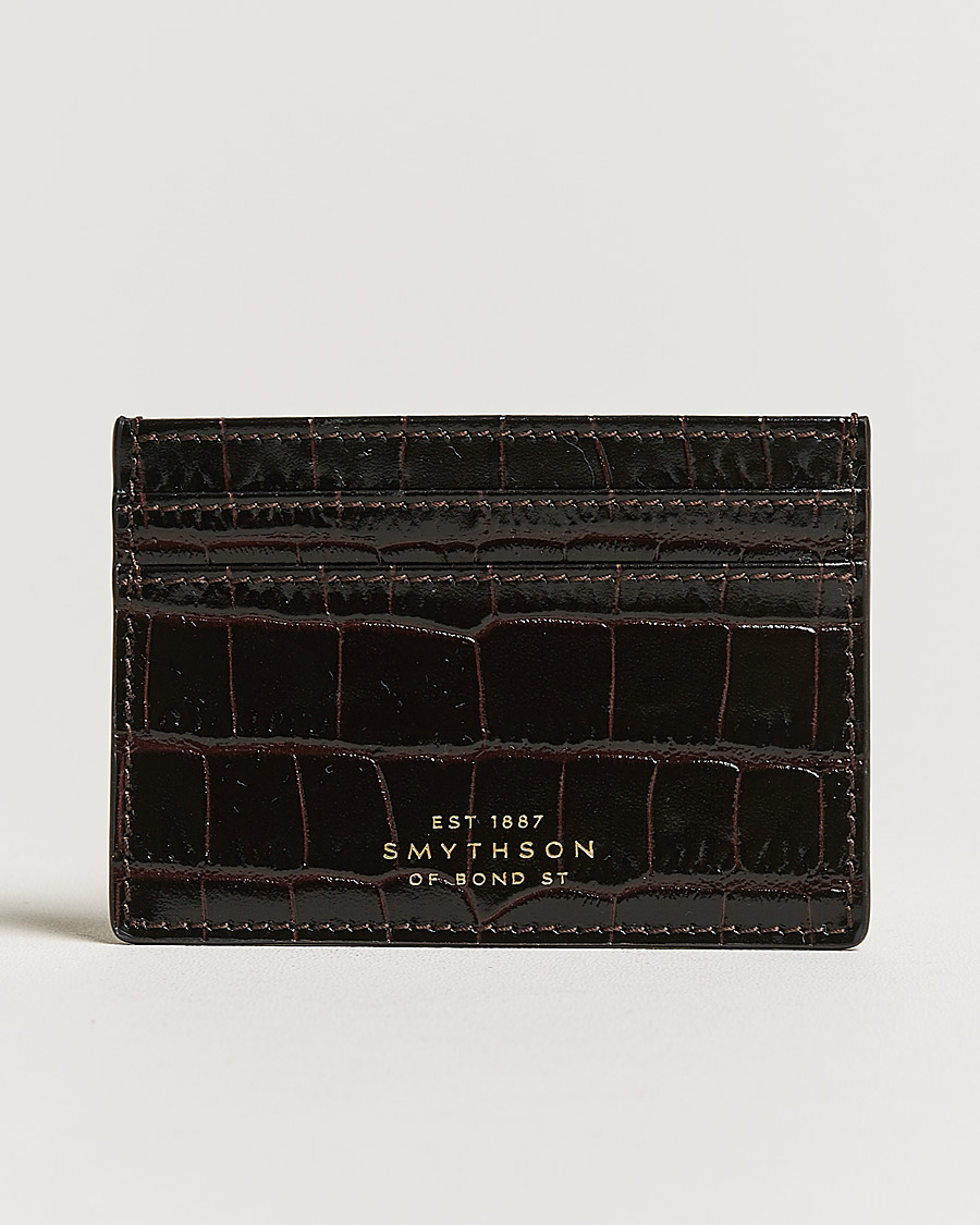 Homme | Portefeuilles | Smythson | Mara Flat Cardholder Dark Brown