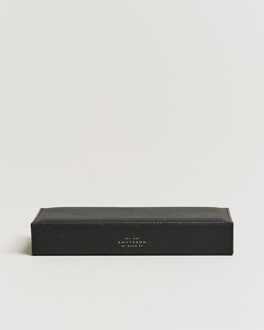 Homme | Smythson Panama Cufflink Box Black | Smythson | Panama Cufflink Box Black
