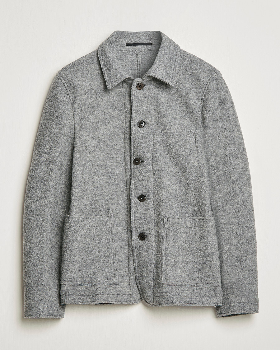 Homme | Blazers | Tiger of Sweden | Gio Knitted Wool Blazer Light Grey